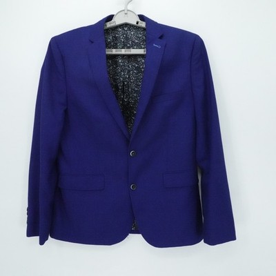 Harry Brown Blazer Mens 40R Blue Slim Fit Black Label Dress Formal Jacket
