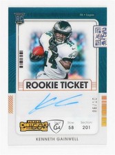 2021 Panini Contenders Rookie RPS Clear Ticket 6/10 Kenneth Gainwell Auto 11gj