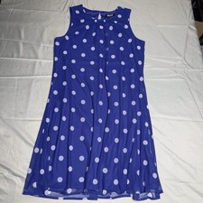 NWT DKNY Polka Dot Midi Dress Size 2 Keyhole Neckline Shift Silhouette Flowy