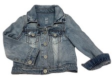 Kids Gap Denim Jacket Size 3 Years Lightweight Stretchy Distressed