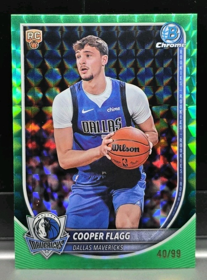 2025-26 Topps Bowman Chrome Cooper Flagg /99 Emerald Refractor  RC  #BCV-1.