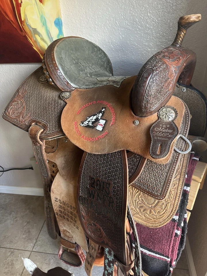 14” Marlene McRae Special EFFX 2015 NFR Qualifying Barrel Saddle - Image 3 of 4