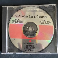 CD Laser Lens Cleaner Audio System Test Guide Voice Music Instructions Accessory