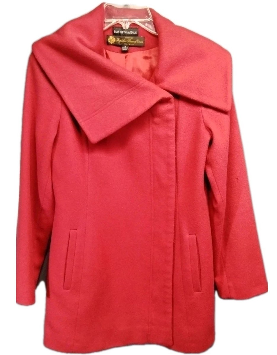 Loro Piana Wool Actress Collar Jacket Red Fabric -Italy Size