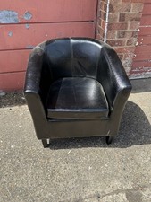 Image of Faux Leather Tub Chair Armchair - Slight damage 