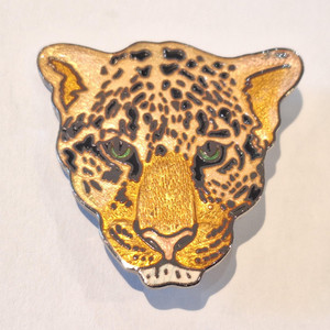 Authentic Leopard Gold Plated & Enamel Brooch