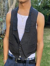 Antique 1900s 1930s L. Strauss  Co Edwardian Vest Waistcoat  Bow Tie