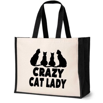 Crazy Cat Lady Tragetasche Katzenliebhaber Geschenk Damen Canvas Shopper