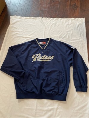 00s NIKE TEAM Padres ナイロン XL 刺繍ロゴ MLB 紺 Vintage Nike Team San Diego Padres Pullover Windbreaker Size XL
