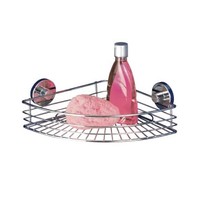 Wenko Bari Vacuum-Loc Eckregal Saugnapf Duschablage Rostfrei Silber