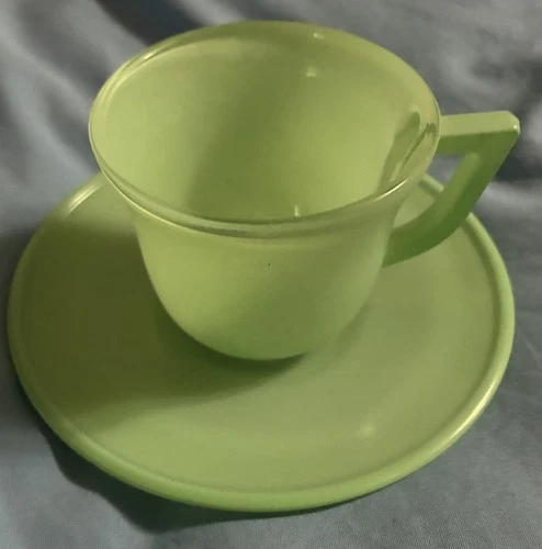 Vintage Hazel Atlas Glass Cup & Saucer Demitasse Miniature