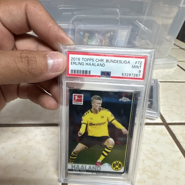 Topps 2019-20 Chrome Bundesliga Erling Haaland #72 RC Borussia Dortmund PSA 9