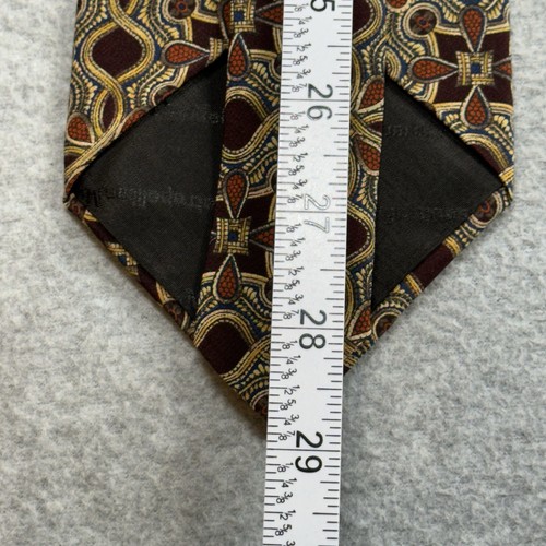 Metropolitan Museum Of Art Neck Tie Silk Gold Brown Jewelry Flower Pattern MOMA - Picture 7 of 8