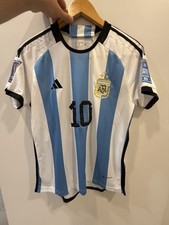 adidas Argentina Lionel Messi #10 Soccer Jersey Unisex Adult Size S White/Blue