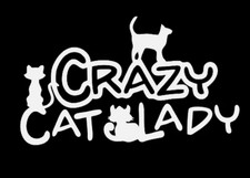 Crazy Cat Lady Sticker Vinyl Decal - Funny Family Love Figure Car Window Bumper