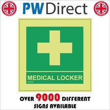 SIGN Medical Locker Cupboard First Aid Cross Nurse Medicines Health MR052P