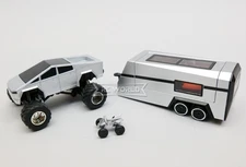 RC Micro 1/64 TESLA CYBER TRUCK W/ Trailer / ATV + LED Micro RC Truck 2.4ghz
