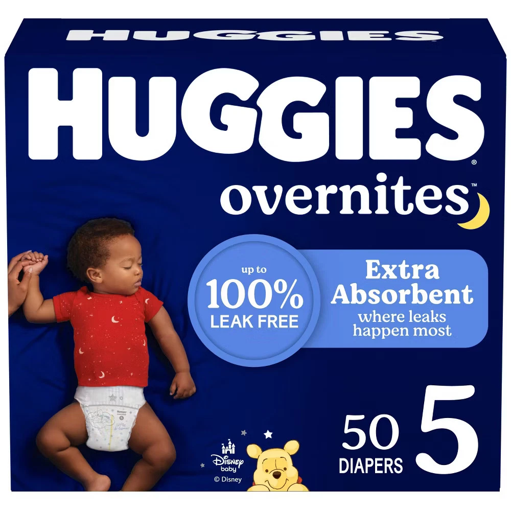 Huggies Disposable Overnight Diapers - Size 5 - 50ct
