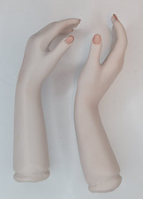 2 Ceramic Doll Parts 6" Hands Arms Left Right Repair Replacement Vintage