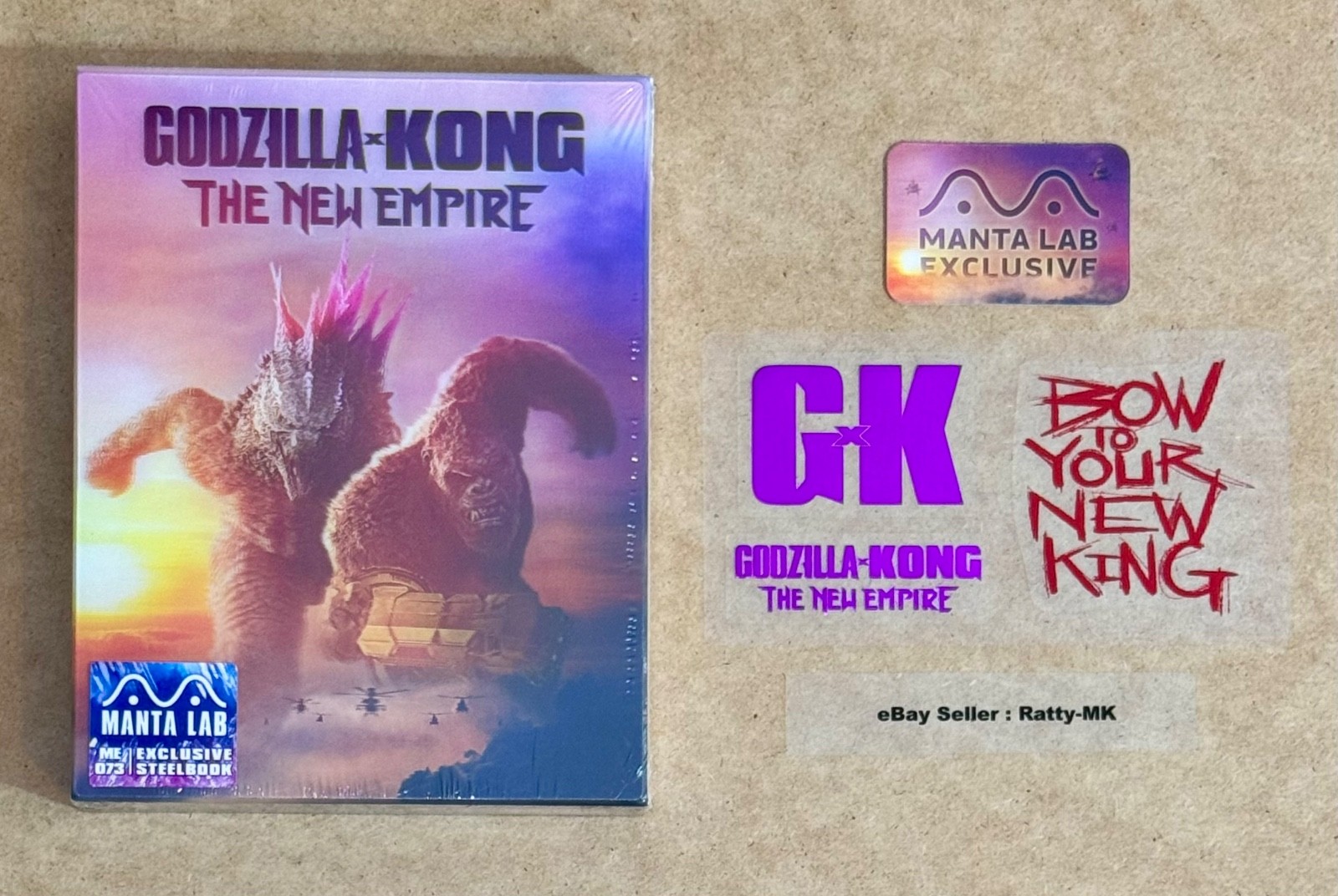 GODZILLA x KONG THE NEW EMPIRE- MANTA LAB (DLS-B) 4K + BLU RAY STEELBOOK - NEW