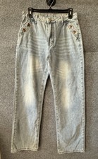 Women High Waist Straight Leg Jeans Relaxed Loose Denim Pants Light wash J101