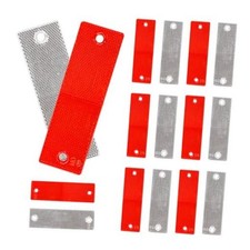 16 PCS Safety Trailer Reflectors Self Adhesive Reflector, Round ABS Rectangle
