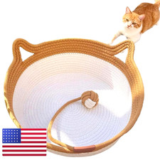 FHKPET Stimuli Handwoven Large Cat Basket Rope Cotton Round CAT BED BRAND NEW