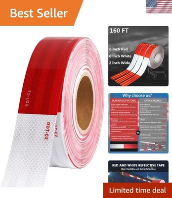 2'' x 160ft DOT-C2 Reflective Adhesive Tape - Enhance Vehicle Visibility Safely