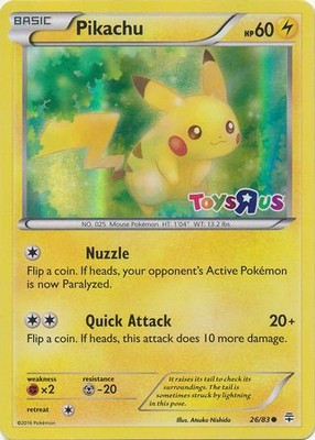 PSA9 Pikachu Toys R Us プロモ トイザラス　英語版 Pikachu (26/83) (Toys R Us Promo) [Miscellaneous Cards] Heavily