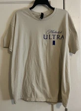 Michelob Ultra Beer T Shirt Mens XL Beige Golf Cart Heavy Cotton Graphic Tee