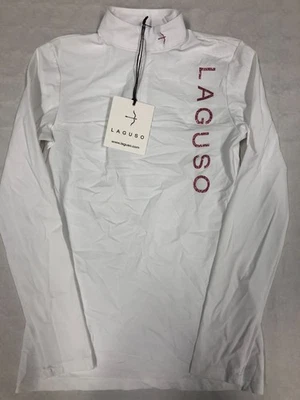 Polo Équitation Laguso Carlotta Logo Blanc Femme Manches Longues Taille XS - Photo 1/4