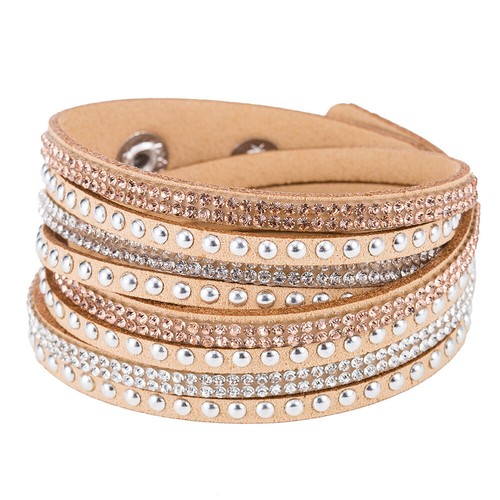 Bracciale donna multifilo con cristalli doppio giro linea swarovski cm. 40 - Imagen 46 de 47