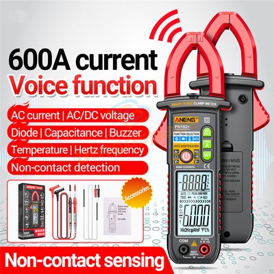 Smart Voice Broadcast Digital Clamp Meter Multimeter 6000Count AC DC Volt Tester