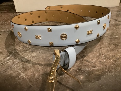Soft Periwinkle MICHAEL Kors Women's Leather Belt 38” X 1.5” EUC! Sz Large - Picture 8 of 9