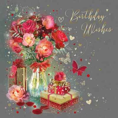 Birthday Card Female - Foil Finish - Cherry Orchard 6.2" x 6.2"