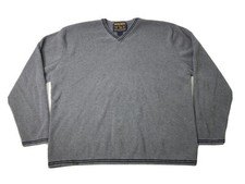 Woolrich Mens Medium Gray V Neck Mid Weight Long Sleeve Cotton Sweater GUC