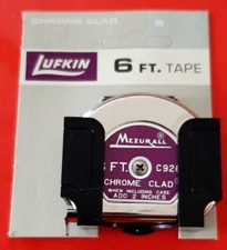 NOS NEW LUFKIN C926 MEZURALL Chrome CLAD Tape Measure RULE 6ft 6 Foot Purple