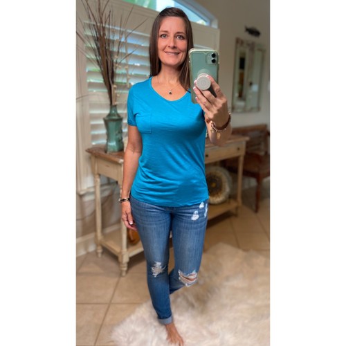 Sexy Sheer Burnout Melange Tissue Scoop Neck Short Sleeve Top Shirt Tee Jade - Picture 2 of 6