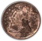 1857 Seated Liberty Half Dime Almost Uncirculated AU Coin, Issues #6956