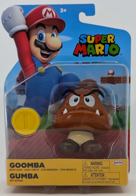 Super Mario Goomba 4” Figure With Coin  - Jakks Pacific World of Nintendo NEW