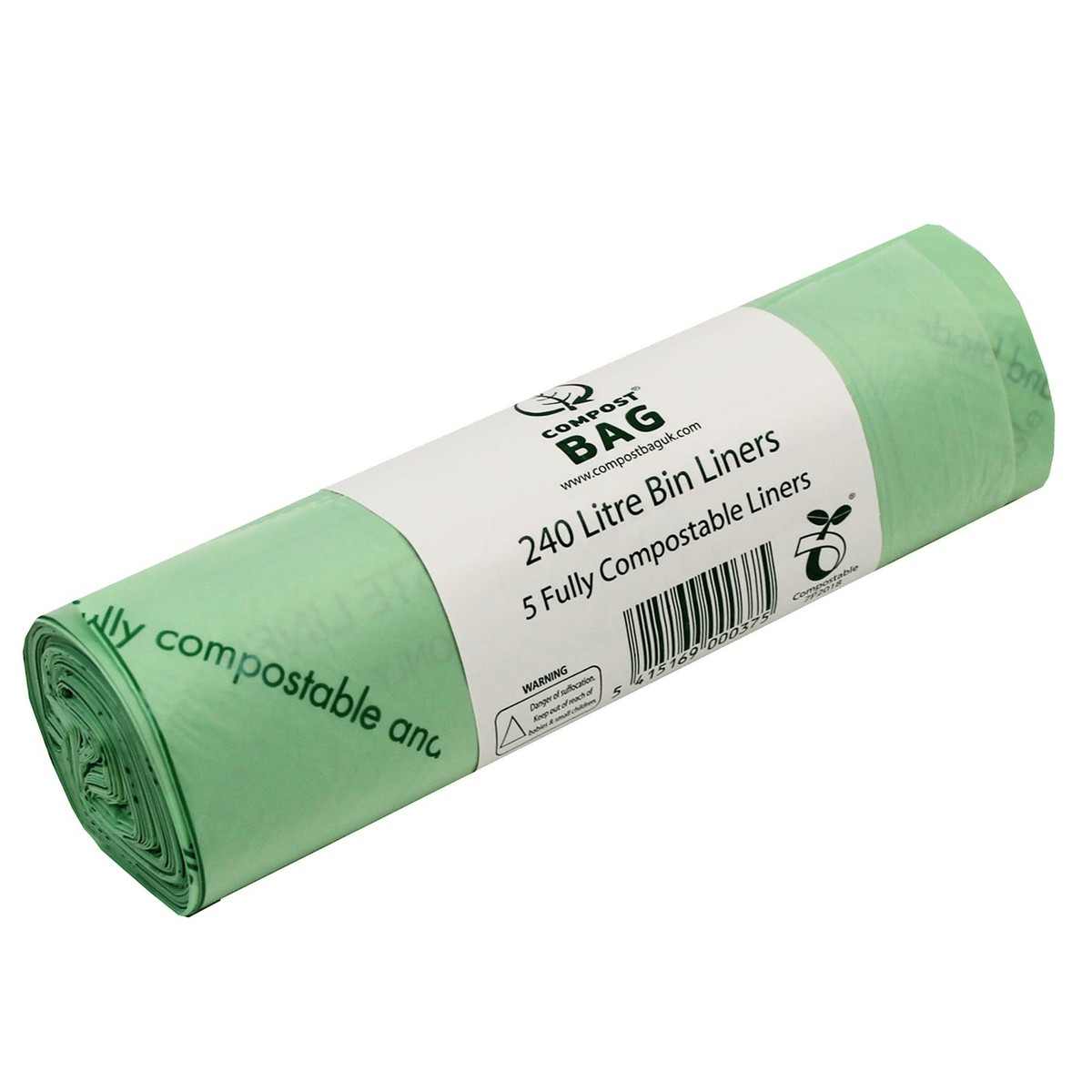 240L x5 Compostable Wheelie Bin Sacks Compost Bag Bin Liners