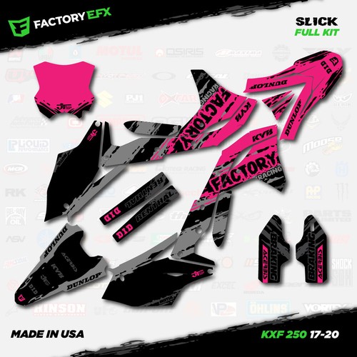 Kit de gráficos de carreras lisos gris y rosa se adapta a la calcomanía 17-20 Kawasaki KXF250 Kxf 250 - Imagen 2 de 5