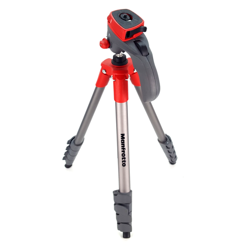 Manfrotto Compact 61" Action Aluminum Ball Head Tripod, MKCOMPACTACN-RD No Bag - Picture 4 of 6