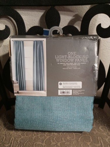 Threshold Light Blocking Window Panel Blue Textured Solid 54" x 84" NEW - Picture 2 of 3
