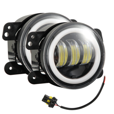 Pair Bumper LED Fog Light Passing Lamp DRL Angel Eyes For 2005-2010 Chrysler 300