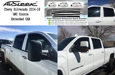2014-2018 Silverado 1500 Extended Cab 4PC SMOKE Vent Visors Window Rain Guards