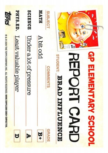 GARBAGE PAIL KIDS 2020 TARDE TO SCHOOL BORDO VERDE PARALLELO PICK-A-CARD GPK W@W - Foto 163 di 401