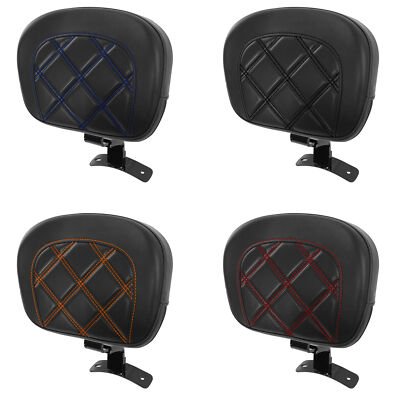 TCMT Front Rider Backrest Pad For Harley Touring 2009-2023 (Road Glide, Street Glide, Road King) Black/Orange - View #9