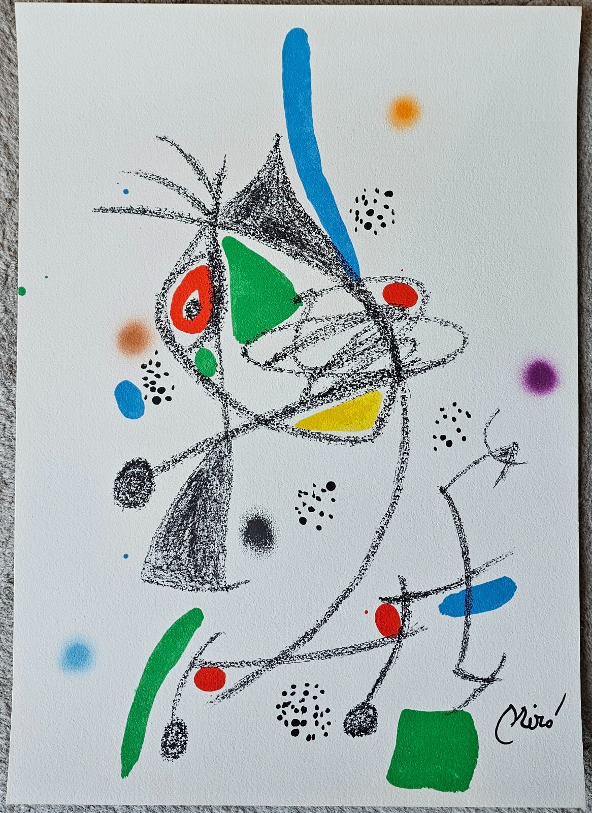 Joan Miro Maravillas acrosticas 4 MOUSE signed Lim. Edition 1500 LITHOGRAPH 1975
