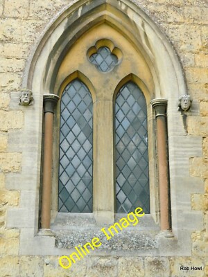 Photo 12x8 Nave Window Langar Plate tracery with quatrefoil, columns, hood c2012